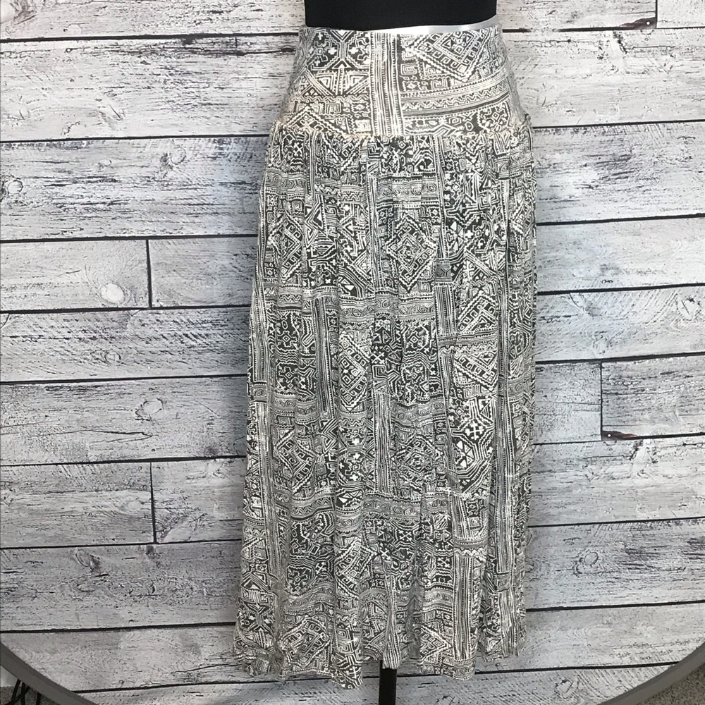 Black & White Patterned Maxi Skirt